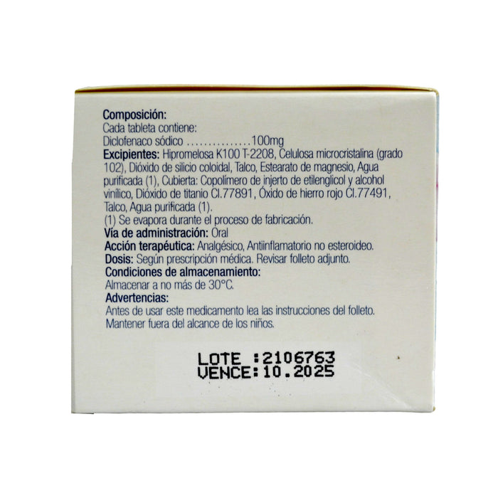 Diclofenaco 100Mg Farmacorp Liberación Prolongada X Tableta