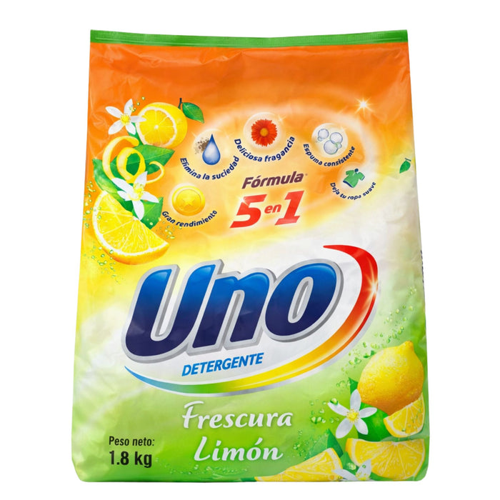 Detergente Uno En Polvo Frescura Limon X 1.8Kg
