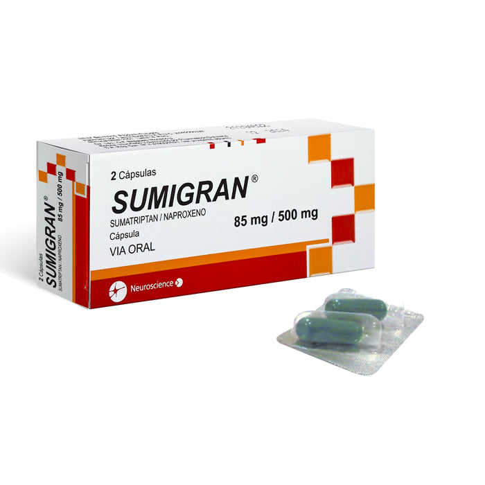 Sumigran Sumatriptan 85Mg Y Naproxeno 500Mg X Capsula