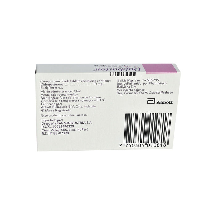 Duphaston Didrogesterona 10Mg X Tableta Recubierta