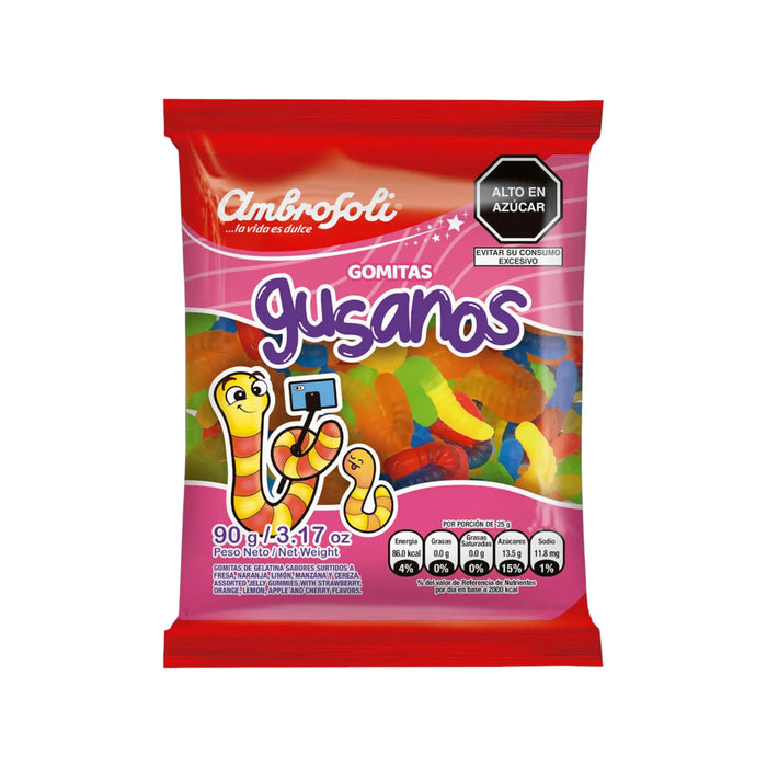 Gomitas Ambrosoli Gusanos Sabores Surtidos X 90G