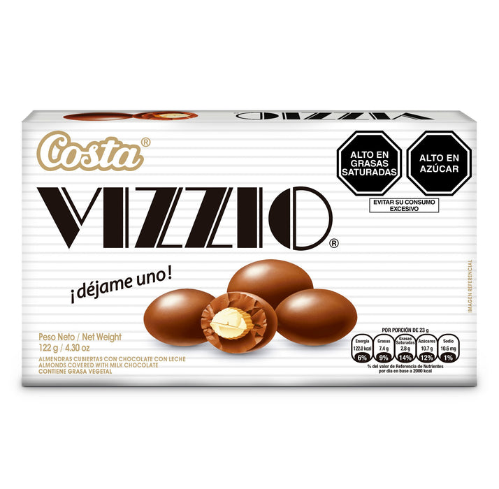 Vizzio Almendras Con Chocolate Y Leche X 122G