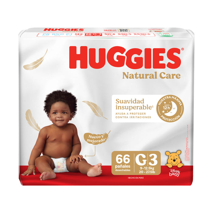 Huggies Natural Care Talla G 9 A 12.5Kg X 66 Unidades