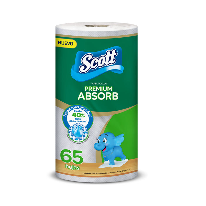Scott Papel Toalla Premium Absorb De Cocina 65 Hojas X Unidad