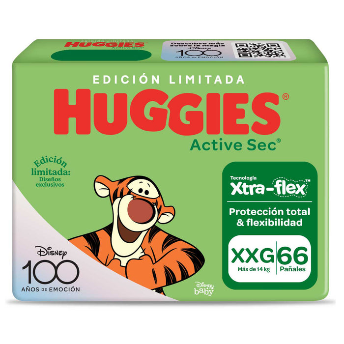 Huggies Active Sec Pañales Edición Limitada Talla Xxg X 66 Unidades