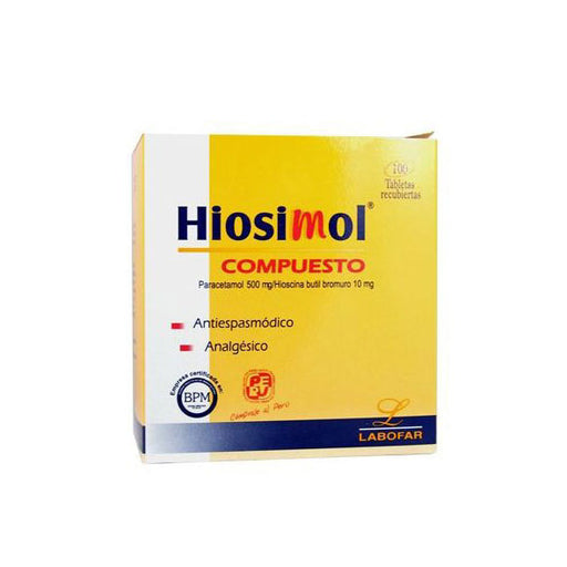 Hiosimol Compuesto Paracetamol 500Mg Y Butilbromuro 10Mg X Com...