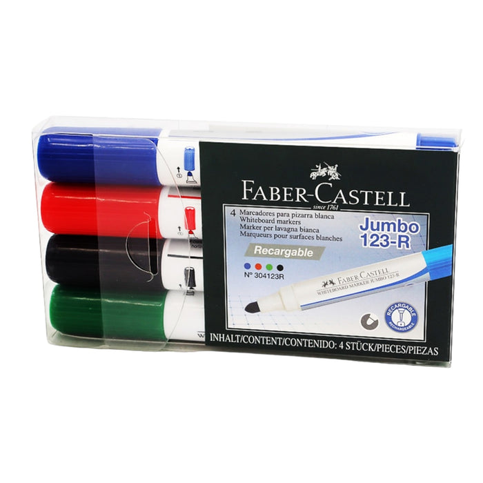 Marcador Para Pizarra Faber Castell Jumbo Colores X 4 Unidades