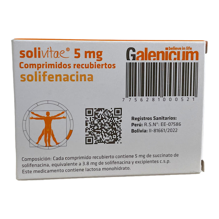 Solivitae 5 Mg Solifenacina Succinato X Comprimido