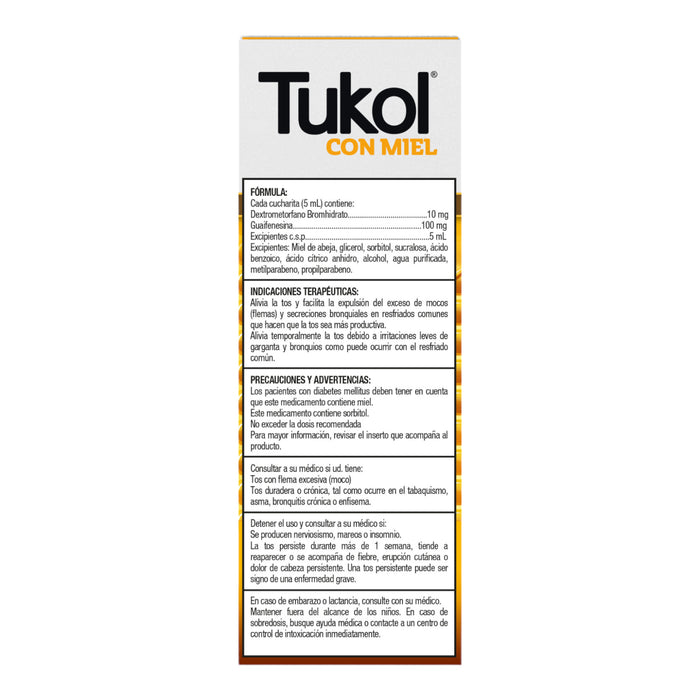 Tukol Solucion X 120Ml Con Miel Guaifenesina/Dextrometorfan