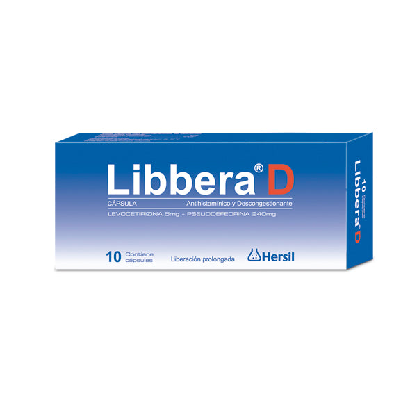 Libbera D Levocetirizina Diclorhidrato 5Mg Y Pseudoefedrina Clorhidrato 240Mg X Capsula