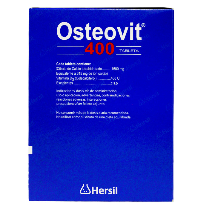 Osteovit Citrato De Calcio 315Mg Y Vitamina D3 400Ui X Tableta