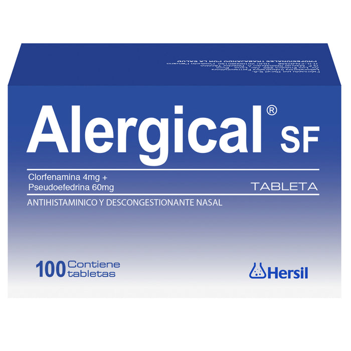 Alergical Sf Clorfeniramina Y Pseudoefedri X Tableta