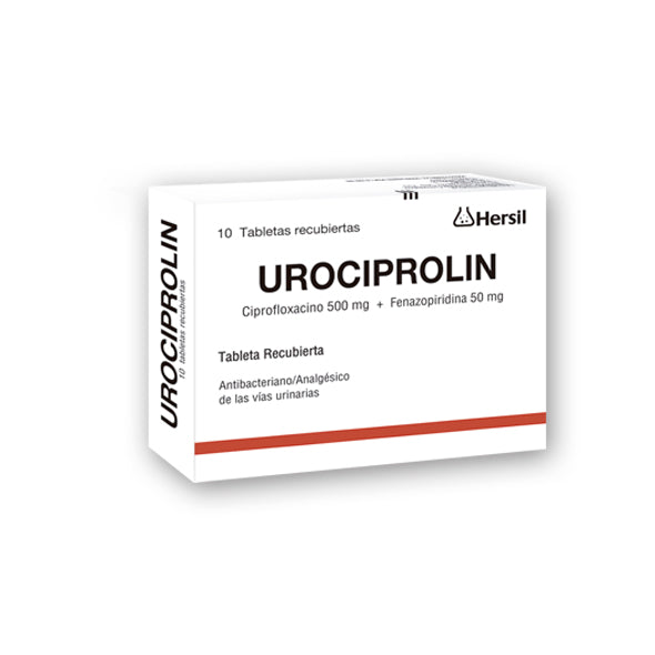 Urociprolin Ciprofloxacin 500Mg Y Fenazopiridina 100Mg X Tableta