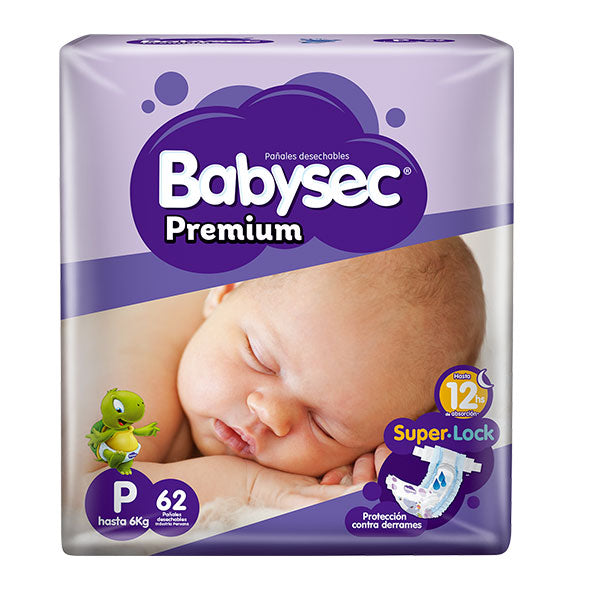 Babysec Panal Premium P Ajuste Perfecto X 62 Unidades