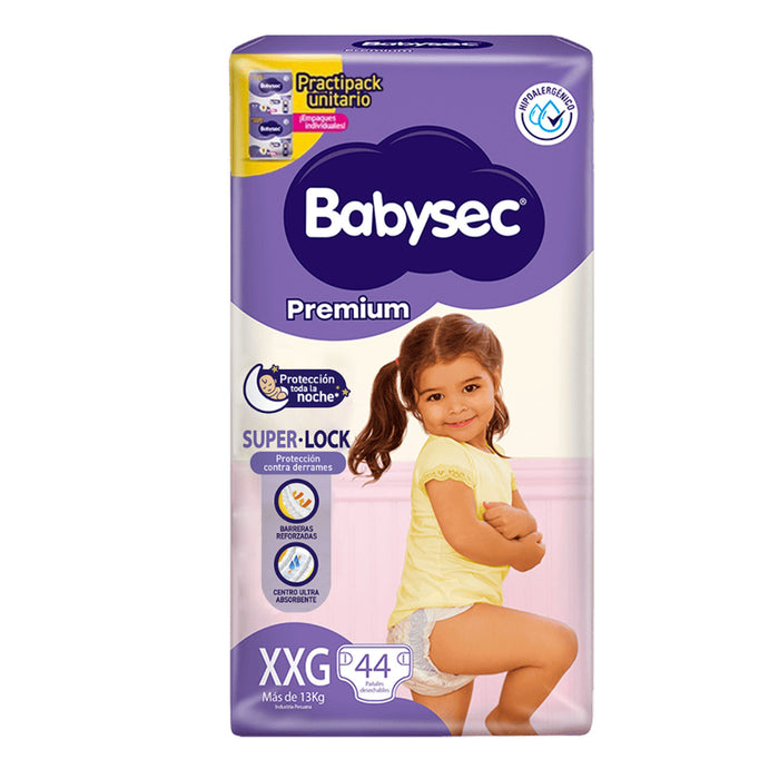 Pañal Babysec Premium Superlock Xxg X 44 Unidades