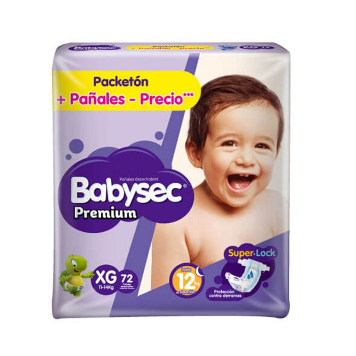 Babysec Pañal Premium Talla Xg X 72 Unidades