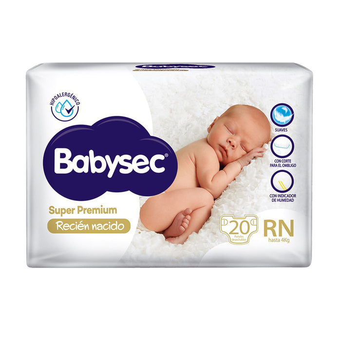 Pañal Babysec Super Premiun Recién Nacido X 20 Unidades