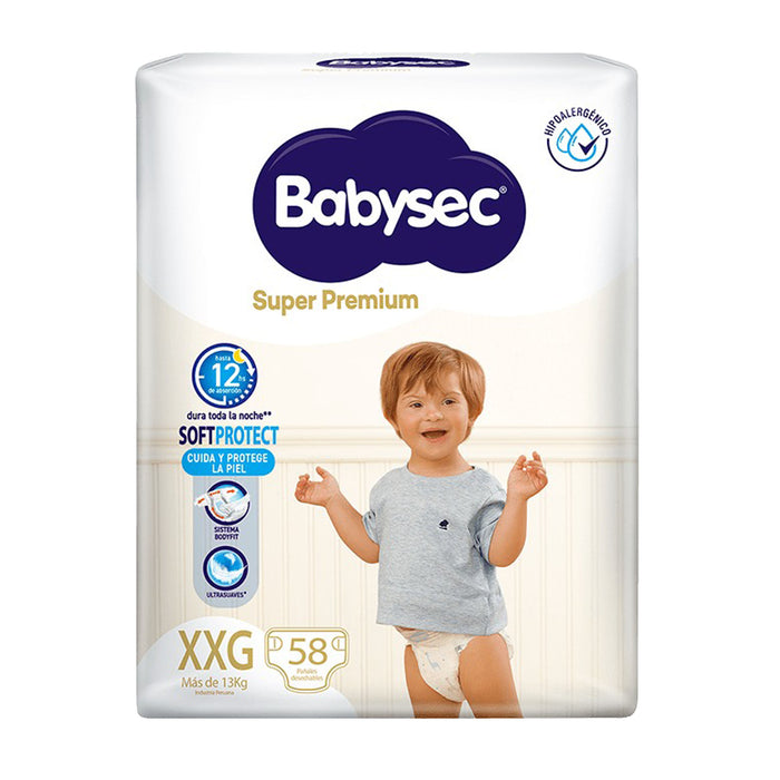 Pañal Babysec Super Premium Soft Protec Xxg X 58 Unidades