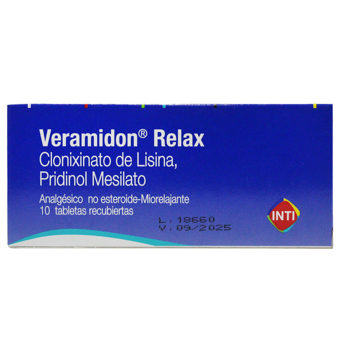 Veramidon Relax Clonixinato De Lisina 250Mg Y Pridinol Mesilato 4Mg X Tableta