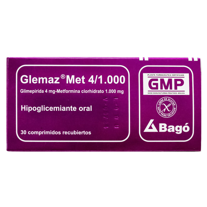 Glemaz Met 4Mg Glimepirida Y 1000Mg Metformina Clorhidrato X Tableta
