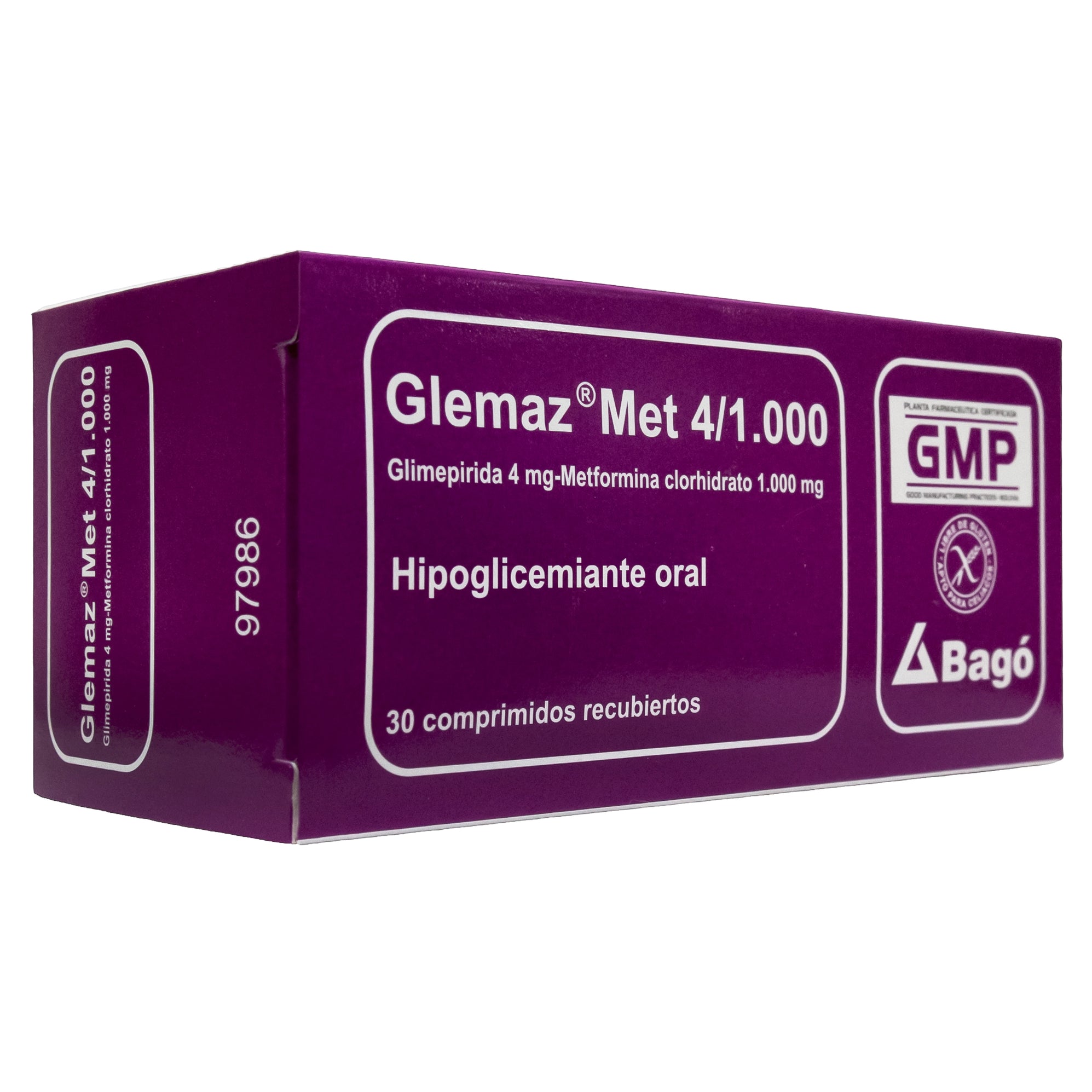 Glemaz Met 4Mg Glimepirida Y 1000Mg Metformina Clorhidrato X Tableta .