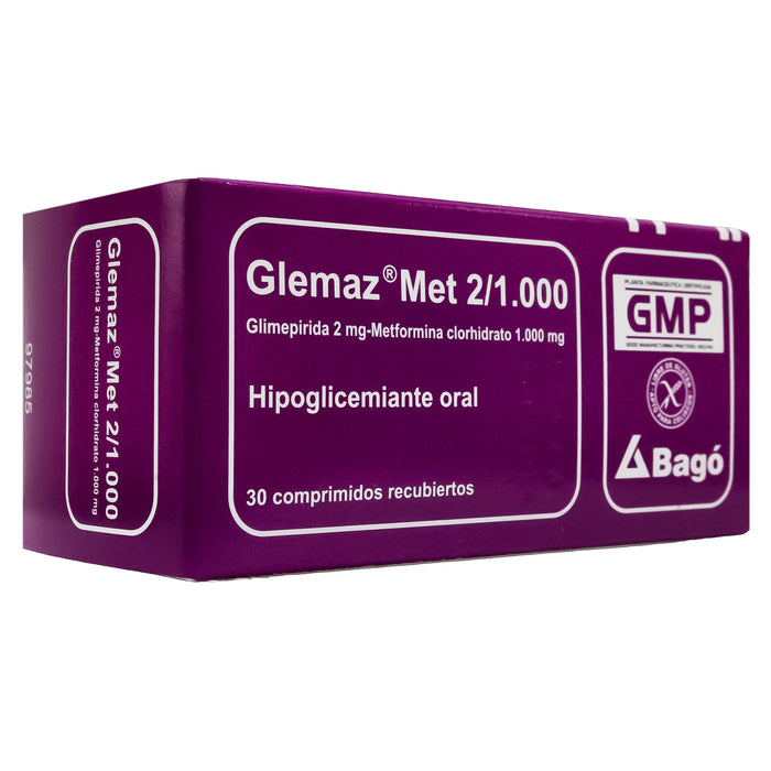 Glemaz Met 2Mg Glimepirida Y 1000Mg Metformina Clorhidrato X Tableta