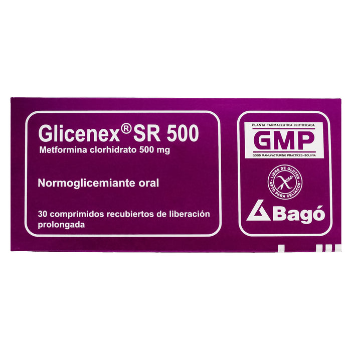 Glicenex Sr 500Mg Metformina X Tableta