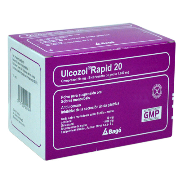 Ulcozol Rapid 20Mg Omeprazol Y 1680Mg Bicarbonato X Sobre
