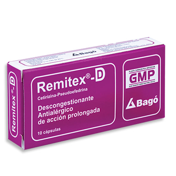 Remitex D Cetirizina Clorhidrato 5Mg Y Pseudoefedrina Sulfato 120Mg X Tableta