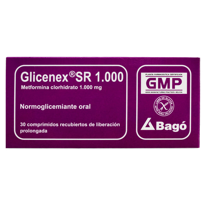 Glicenex Sr 1000Mg Metformina X Tableta