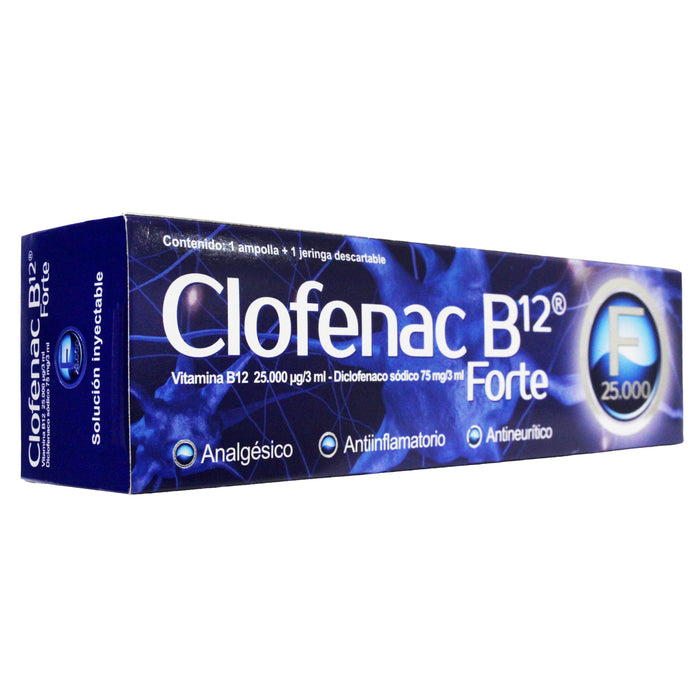 Clofenac B12 Forte Con Vitamina B12 Y Diclofenaco Sodico X Ampolla