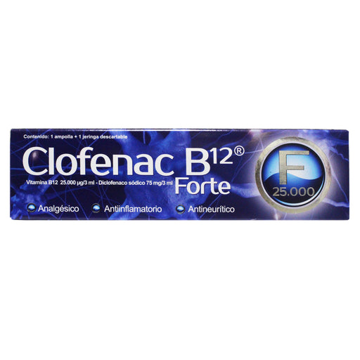 Clofenac B12 Forte Con Vitamina B12 Y Diclofenaco Sodico X Amp...