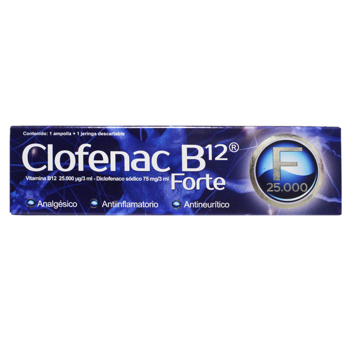Clofenac B12 Forte Con Vitamina B12 Y Diclofenaco Sodico X Ampolla
