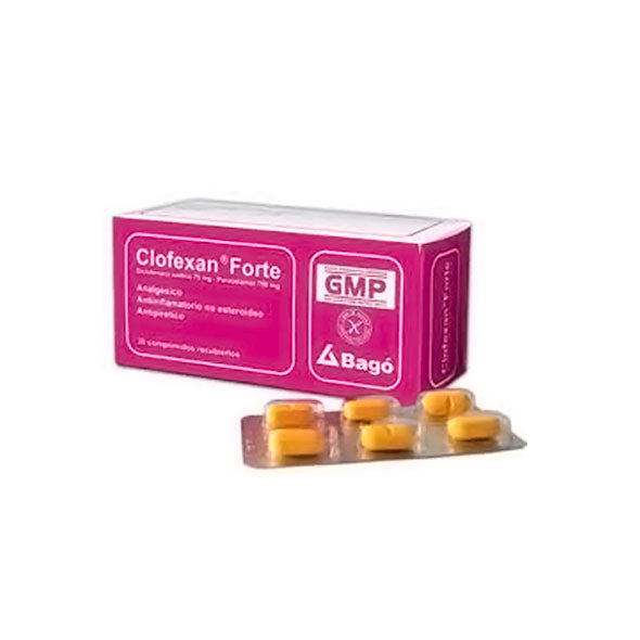 Clofexan Forte Paracetamol 750Mg Y Diclofenaco Sodico 75Mg X Tableta