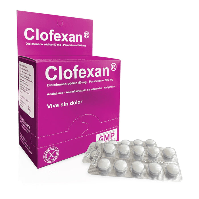 Clofexan Diclofenaco Paracetamol X Comprimido