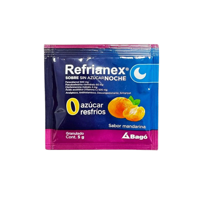 Refrianex Noche Sin Azucar Sabor Mandarina X Sobre
