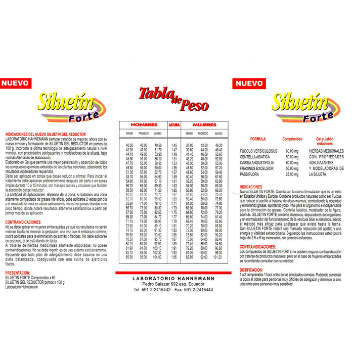 Adelgazante Siluetin Forte X Comprimido