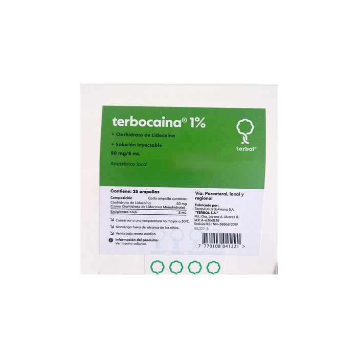 Terbocaina Lidocaina 1% Im X 25 Ampolla / 5Ml