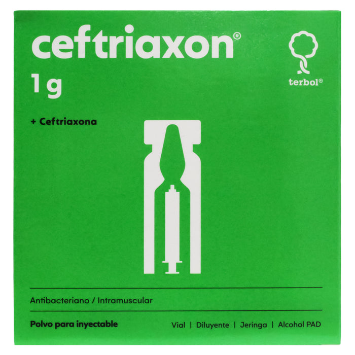 Ceftriaxon 1Gr Ceftriaxona Diluyente+Jeringa X Ampolla