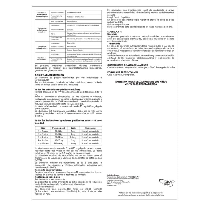 Termetik 10Mg Metoclopramida  Im-Iv X Ampolla