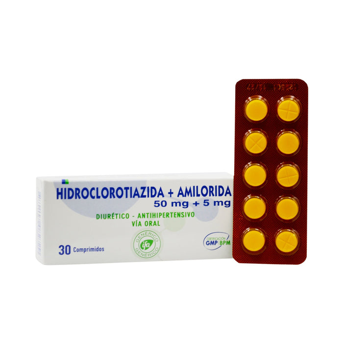 Hidroclorotiazida Amilorida 50/5Mg X 30 Comp (Ifa)