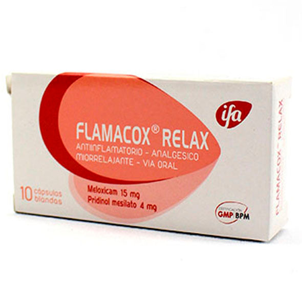 Flamacox Relax Meloxicam 15Mg Y Pridinol 4Mg X Capsula Blanda
