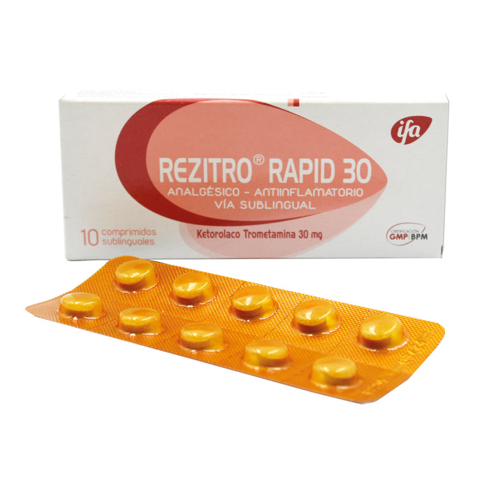 Rezitro Rapid 30Mg X 10 Comp Subl Ketorolaco