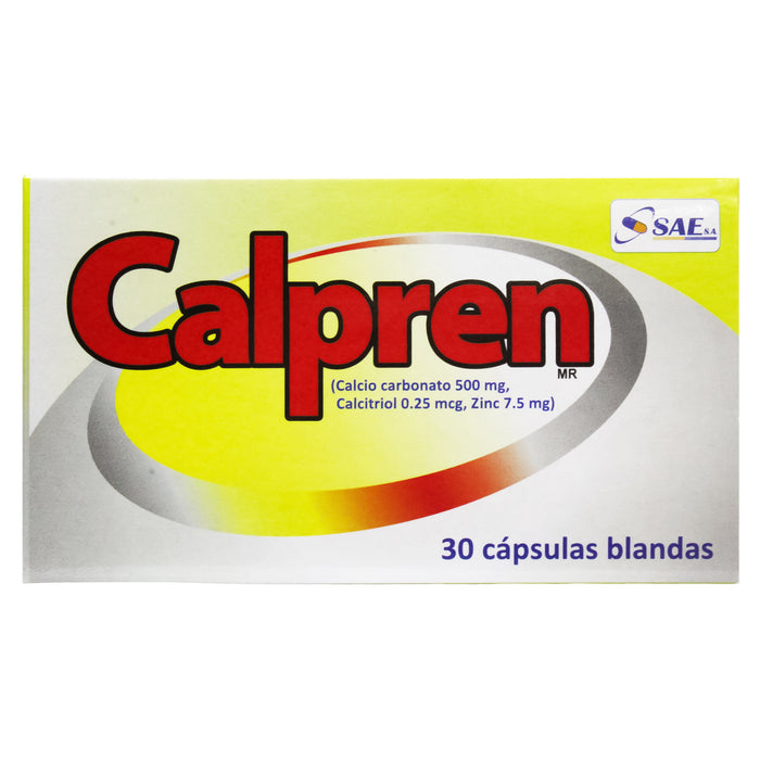 Calpren Calcitriol Calcio Y Zinc X Capsula Blanda