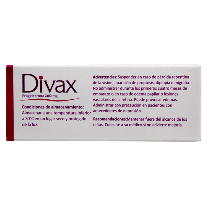 Divax 200Mg Progesterona X Capsula Blanda
