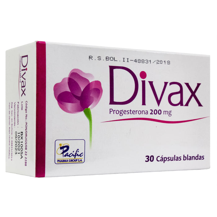 Divax 200Mg Progesterona X Capsula Blanda
