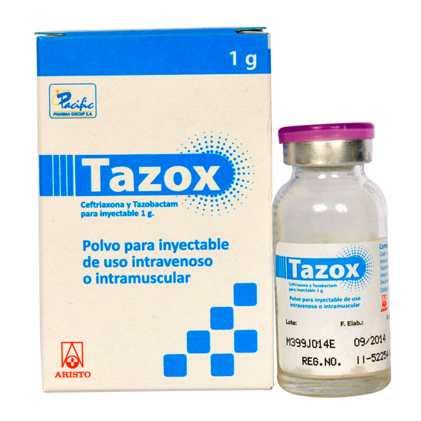 Tazox Ceftriaxona 1G Y Tazobactam 125Mg X Ampolla