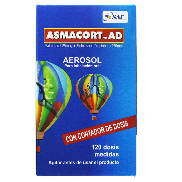 Asmacort Ad 25 250 Aer Oral X 120 Dosis Salm Fluti