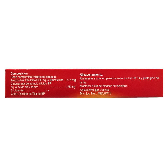 Exactil Amoxicilina 875Mg Y Acido Clavulanico 125Mg X Tableta
