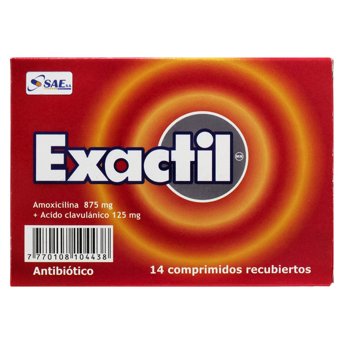 Exactil Amoxicilina 875Mg Y Acido Clavulanico 125Mg X Tableta